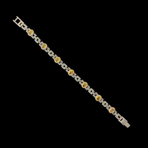 Silver Marcasite and Citrine Bracelet image-1