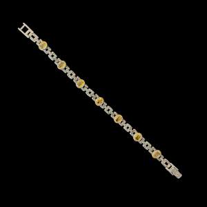 Silver Marcasite and Citrine Bracelet