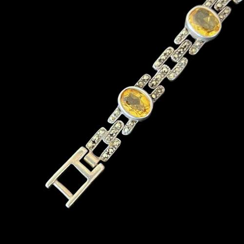 Silver Marcasite and Citrine Bracelet image-2