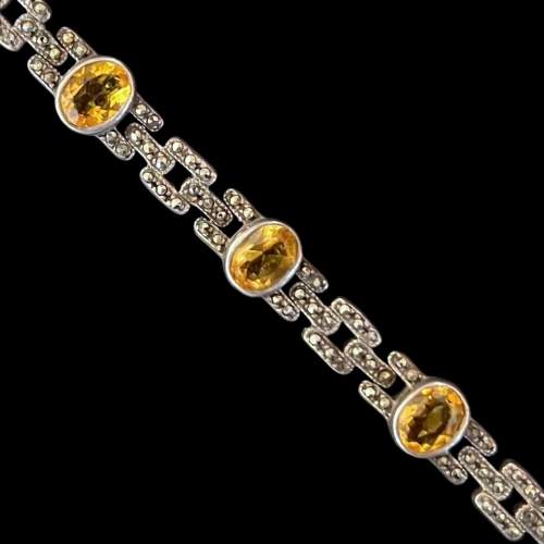 Silver Marcasite and Citrine Bracelet image-3