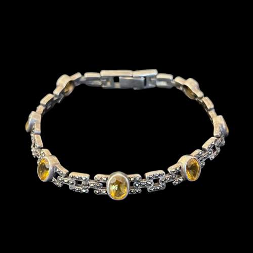 Silver Marcasite and Citrine Bracelet image-5