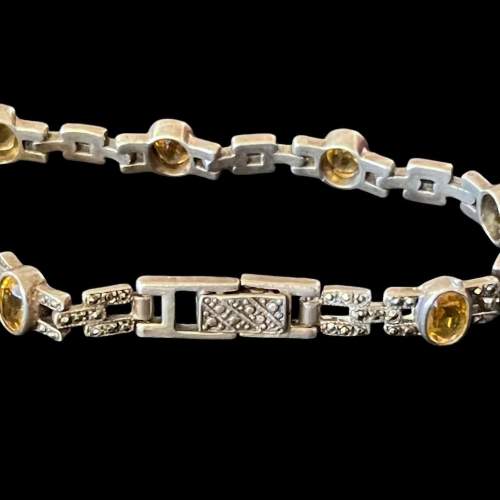 Silver Marcasite and Citrine Bracelet image-6