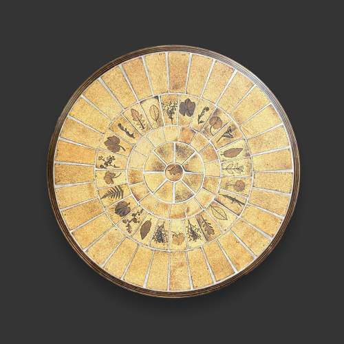 Vintage Round Tile Top Coffee Table image-2