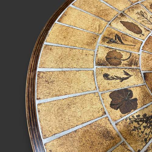 Vintage Round Tile Top Coffee Table image-4