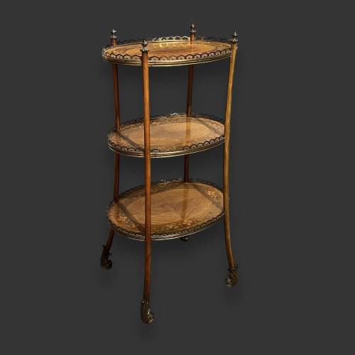 19th Century French Kingwood and Parquetry Three Tier Etagere image-1