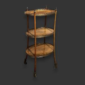 19th Century French Kingwood and Parquetry Three Tier Etagere