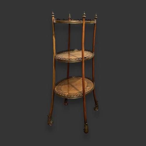 19th Century French Kingwood and Parquetry Three Tier Etagere image-2