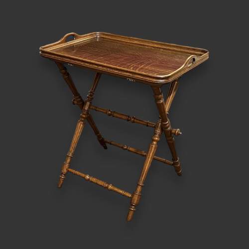 Victorian Oak Butlers Tray on Stand image-1