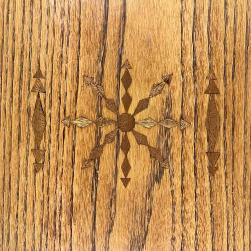 Unusual Arts and Crafts Style Oak Drop Leaf Table image-4