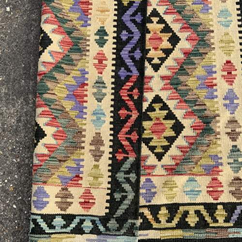 Hand Made Afghan Kilim In Stunning Dark Colours Super Design image-3