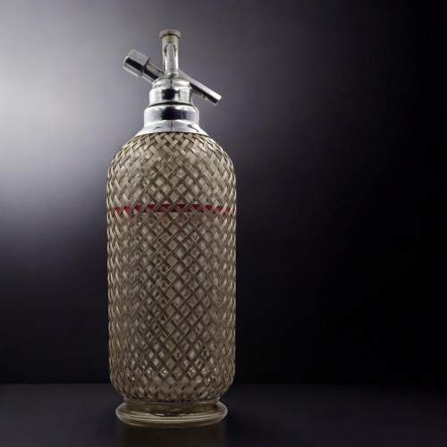 Sparklets 1930s Wire Mesh Glass Soda Siphon image-1