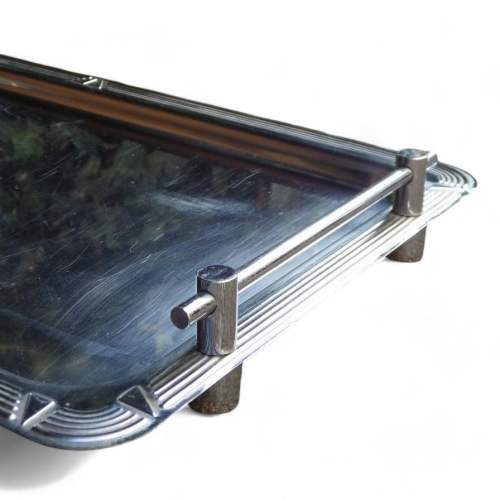 Art Deco Style Chrome Stainless Steel Drinks Tray image-2