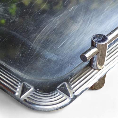 Art Deco Style Chrome Stainless Steel Drinks Tray image-3