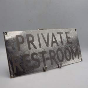 Art Deco 1930s Chrome Door Sign - Private Rest Room