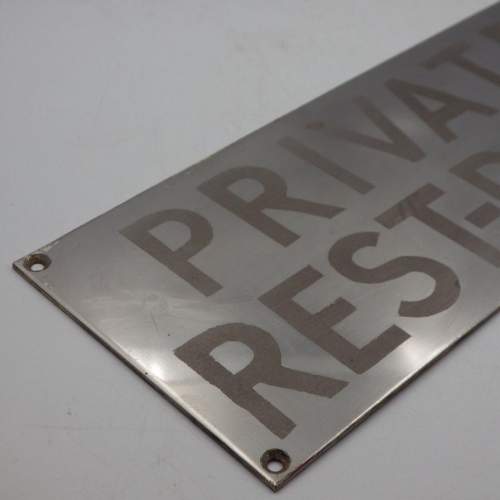 Art Deco 1930s Chrome Door Sign - Private Rest Room image-2