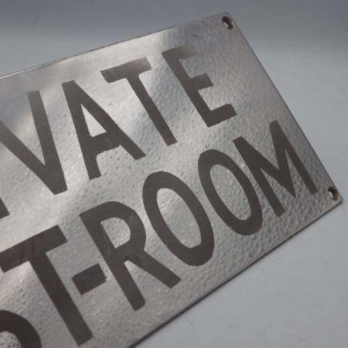 Art Deco 1930s Chrome Door Sign - Private Rest Room image-4