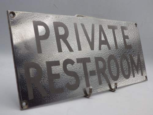 Art Deco 1930s Chrome Door Sign - Private Rest Room image-5