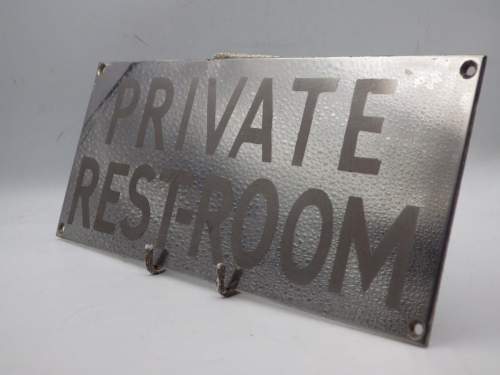 Art Deco 1930s Chrome Door Sign - Private Rest Room image-6