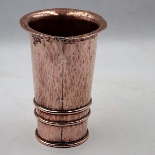 Arts & Crafts Handmade Seamed Copper Brush Pot image-1