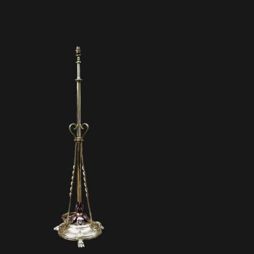 Fine Quality Antique Brass & Copper Extending Standard Lamp image-2