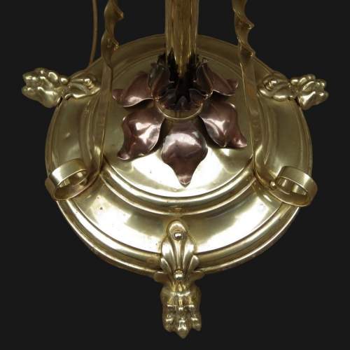 Fine Quality Antique Brass & Copper Extending Standard Lamp image-6