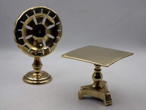 Six - Antique Brass Miniature Tilt Top Table Candle Reflectors image-6