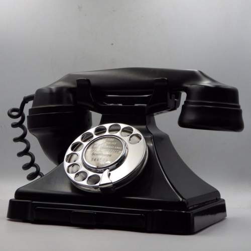 Black Bakelite 200 Series GPO Vintage Pyramid Telephone image-1