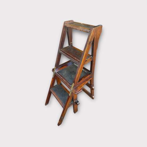 Gothic Oak Metamorphic Library Steps Chair image-3