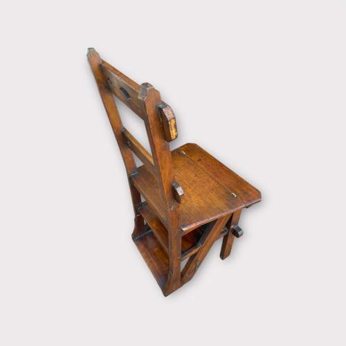 Gothic Oak Metamorphic Library Steps Chair image-5