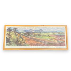 The Lomond Hills from Tarvit - Original Railway Carriage Print