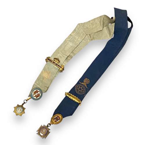 Two Buffs (RAOB) Medals with Sash image-1