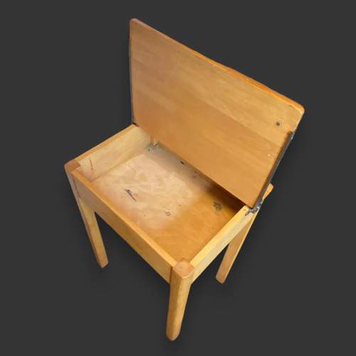 Vintage Beech Wood School Desk and Chair image-5