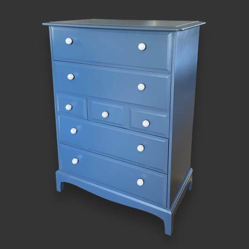 Stag Tallboy Chest of Drawers in Blue Lacquer image-2