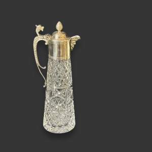 Mappin & Webb Silver Plate and Cut Glass Claret Jug