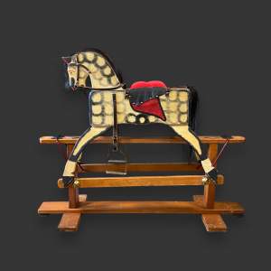 Vintage Collinson Saddle Box Painted Wooden Rocking Horse