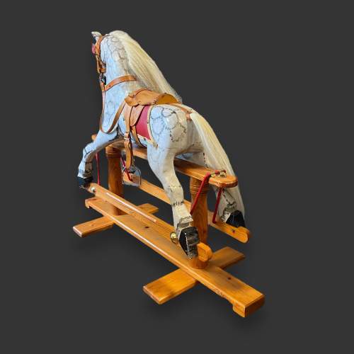 Vintage Collinson Dappled Painted Wooden Rocking Horse image-3