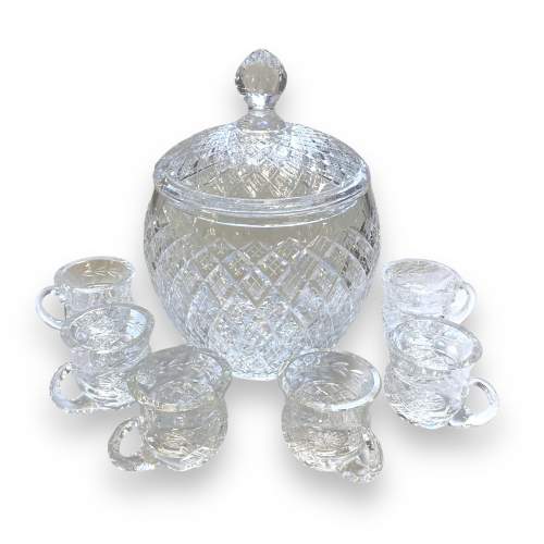 Waterford Crystal Punch Bowl and six Punch Cups image-1