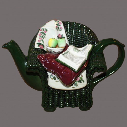 Portmeirion Cardew Design. Miniature Novelty Wicker Chair Teapot image-1