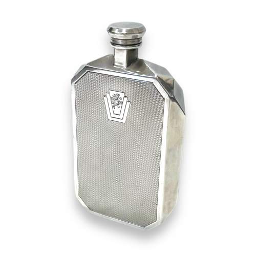 Art Deco Silver Plated Car Radiator Hip Flask image-1