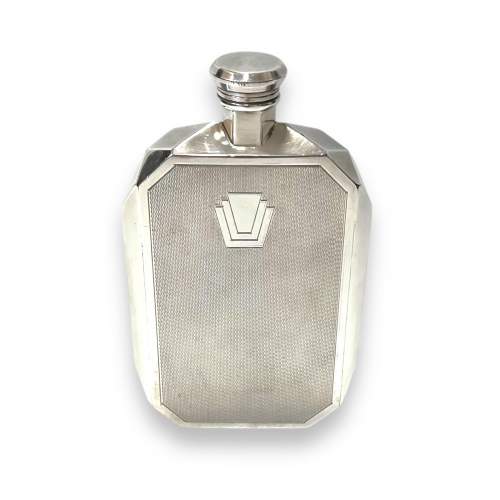 Art Deco Silver Plated Car Radiator Hip Flask image-2