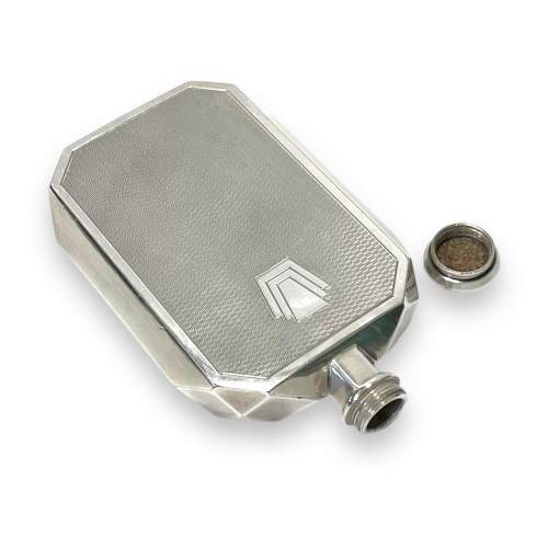 Art Deco Silver Plated Car Radiator Hip Flask image-4