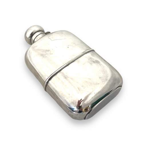 Edwardian Large Silver Plated Hip Flask image-3