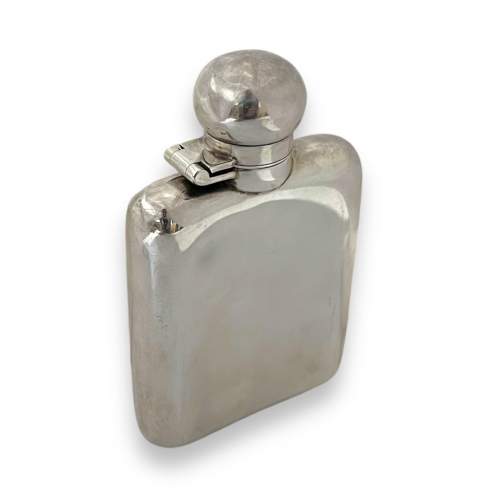 Late Victorian Silver Plated Hip Flask image-1