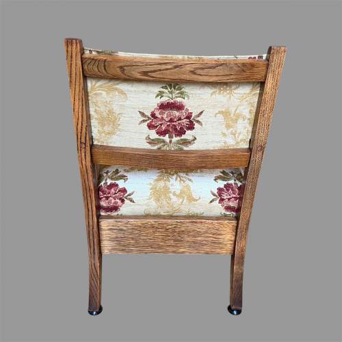 Vintage Early 20th Century Art Deco Small Oak Bedroom Chair image-5