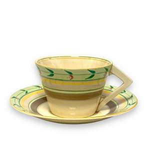 Clarice Cliff Conical Cup and Saucer