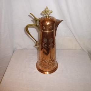 A Fabulous Copper & Brass WMF Art Nouveau Pitcher