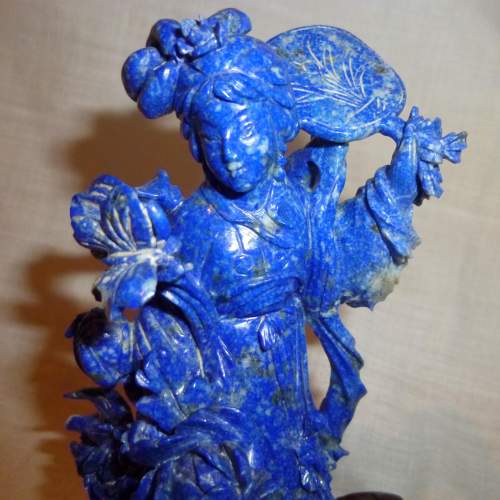 A Carved Blue Stone Figure of an Oriental Lady image-3