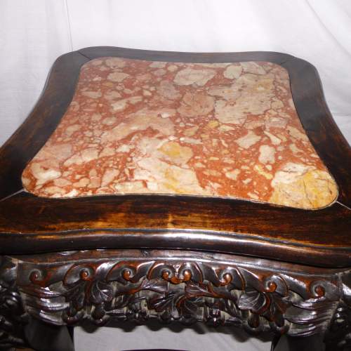 A  Low 19th Century  Square Chinese Hardwood Stand image-2