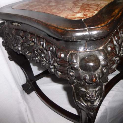 A  Low 19th Century  Square Chinese Hardwood Stand image-3