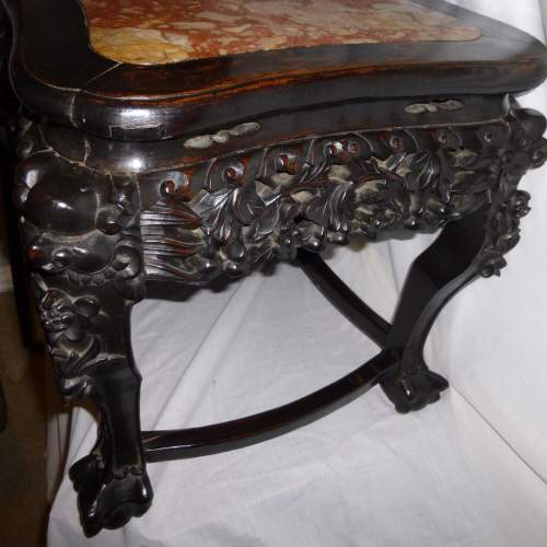 A  Low 19th Century  Square Chinese Hardwood Stand image-4